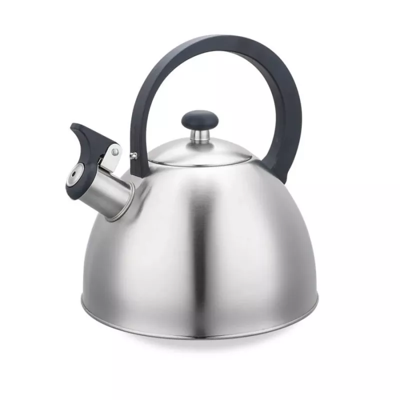 Chaleira Maestro MR1302 aço inoxidável 2,5 L, adequada para indução, apito com tampa articulada, pega preta
