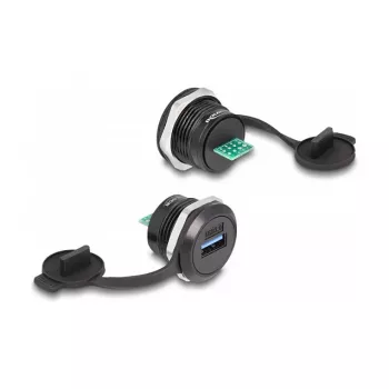 DeLOCK USB 3.2 Gen 1 Type-A para conector macho de montagem em PCB preto