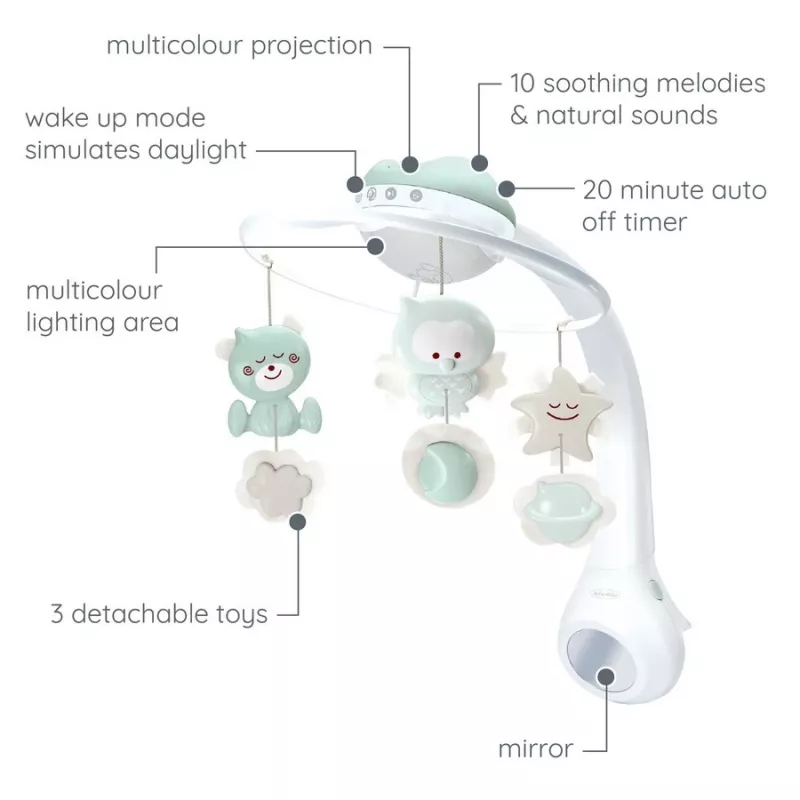 Brinquedo musical B-kids Musix Box 3in1 verde – caixa de música interativa 3 em 1 para bebé com luzes e botões