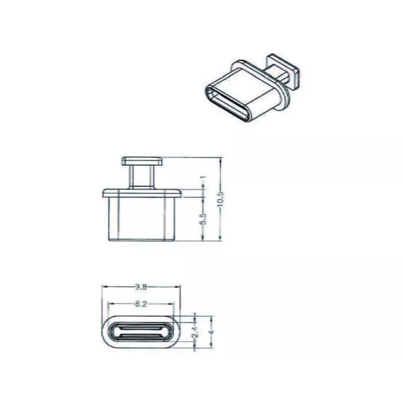 Tampa de proteção para conetor fêmea DeLOCK 64013 USB Type-C preto