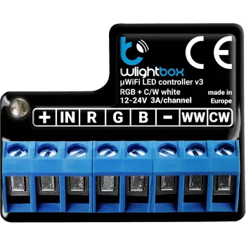 Módulo de E/S Wi-Fi BLEBOX wLightBox v3 1x entrada binária 1x saída LED RGBW/CCT