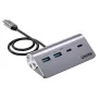 Hub USB Unitek H1337AGY01 – 4 portas (2×USB-C, 2×USB-A), até 5 Gbit/s por porta, alumínio, prateado