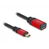 Adaptador USB DeLOCK 60172 USB Type-C macho para USB Type-A fêmea 10 Gbit/s 15 cm vermelho metal