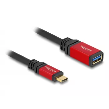 Adaptador USB DeLOCK 60172 USB Type-C macho para USB Type-A fêmea 10 Gbit/s 15 cm vermelho metal
