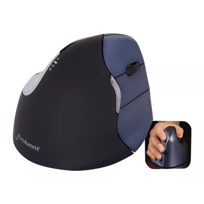 Evoluent VerticalMouse 4 Right - rato vertical - para destros - laser - 6 botões - sem fios - 2.4 GHz - recetor sem fios (USB)