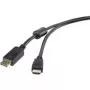 Cabo de vídeo e áudio DisplayPort para HDMI Renkforce 1,8 m – ligação digital para fonte DP a ecrã HDMI