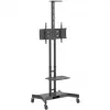 Hagor 8209 HP Twin Stand suporte móvel de chão para ecrãs de 32-55 polegadas (81-140 cm), 45 kg, regulável em altura, preto
