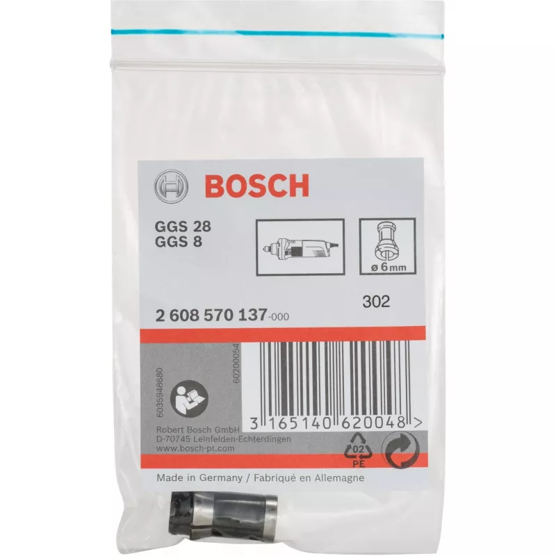 Pinça de aperto Ø 6 mm, sem porca de aperto (para retificadoras retas GGS 8 / GGS 28)