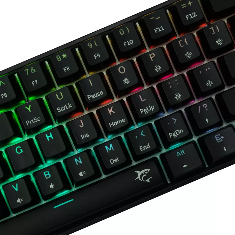 Teclado mecânico White Shark Shinobi-2 preto layout US com switches castanhos