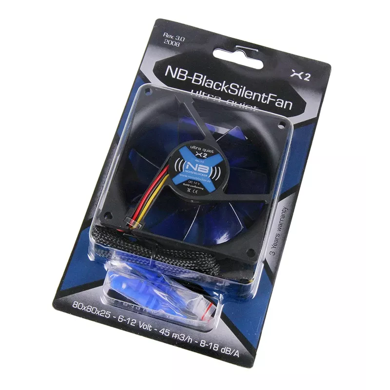 Noiseblocker BlackSilentFan X2 ITR-X-2 ventoinha para caixa, 80 x 80 x 25 mm