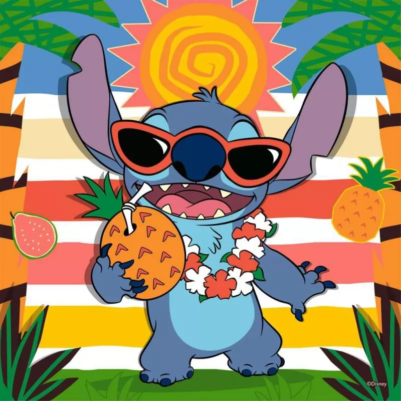 Puzzle infantil Ravensburger Disney Stitch — 3 x 49 peças, adequado para crianças