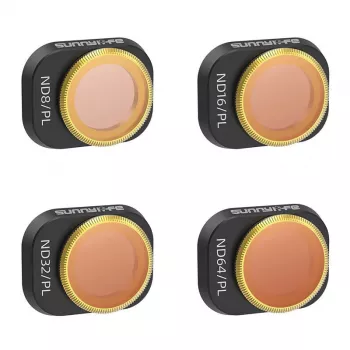 Conjunto de filtros Sunnylife para DJI Mini 4 Pro – filtros de densidade neutra e polarização 4 lentes (ND8, ND16, ND32, ND64)