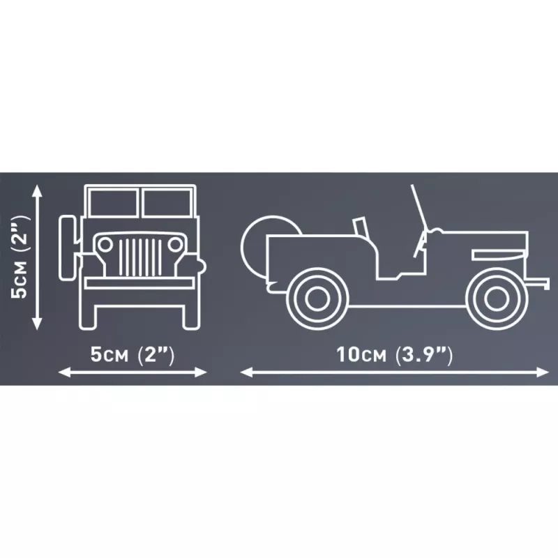 Cobi brinquedo de construção Jeep Willys CJ-2A verde modelo 24517 – conjunto de blocos