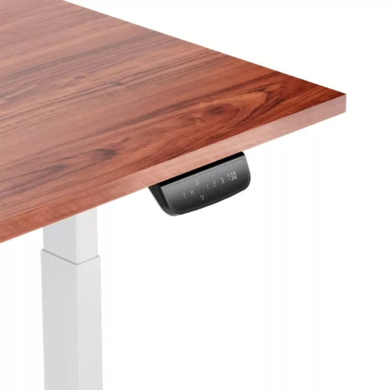 Mesa de altura ajustável Up Up Bjorn branca, tampo M nogueira escura