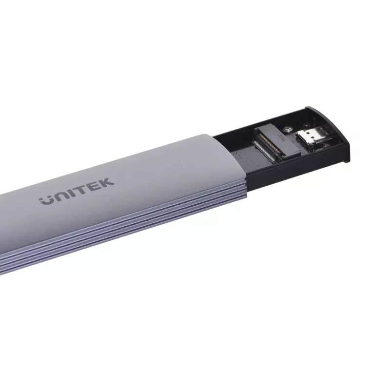 Caixa M.2 SSD Unitek uDrive Cinzento — M.2 (2230/2242/2260/2280), NVMe/SATA III, USB-C 10 Gbit/s, alumínio