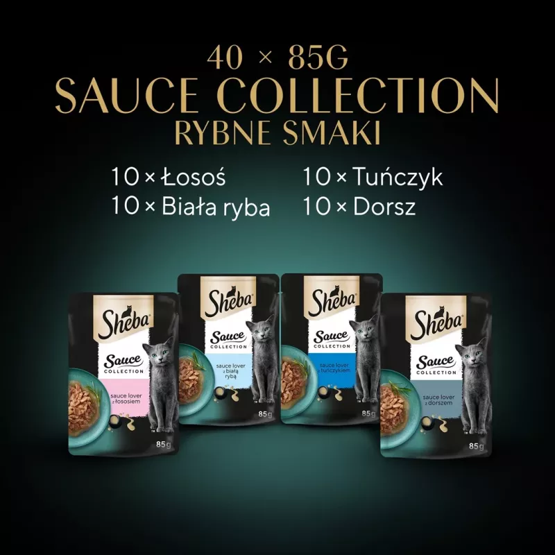 SHEBA Sauce Collection Fish flavors collection - alimento húmido para gatos - 40x85 g