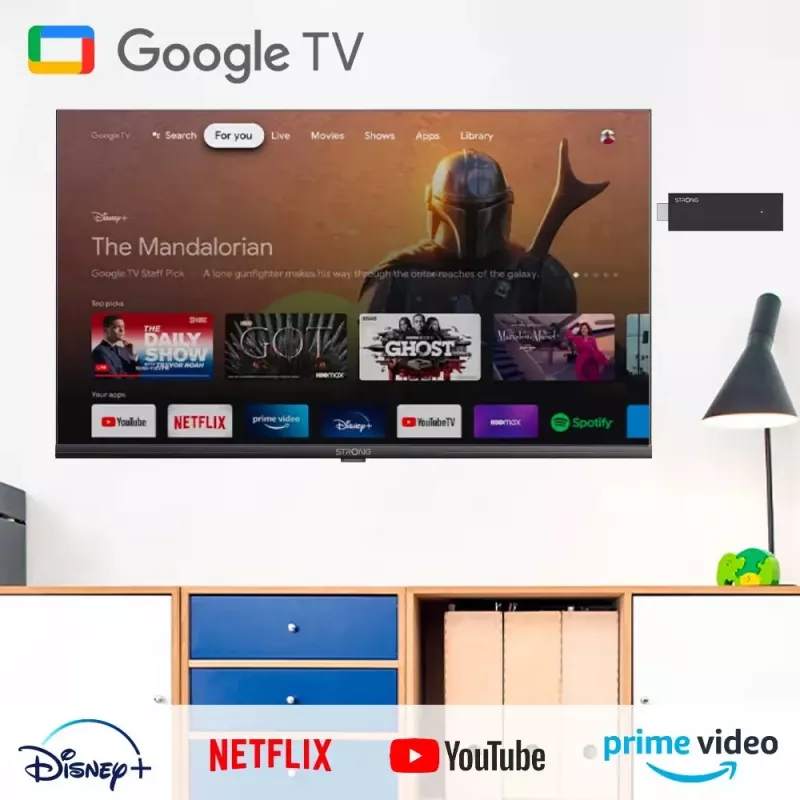 Strong SRT 41 Dongle Smart TV HDMI 4K Ultra HD Android preto
