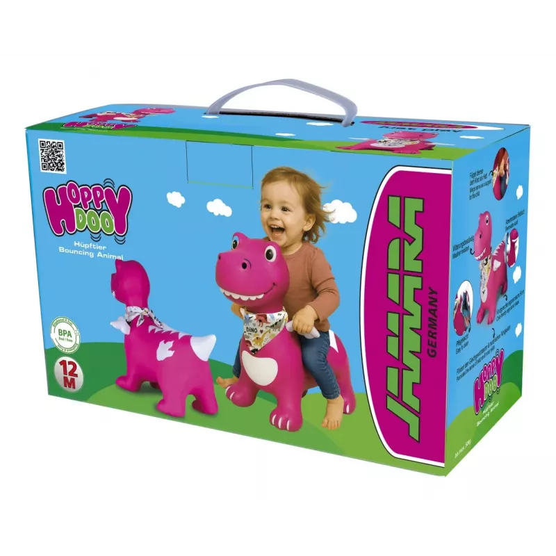 Brinquedo saltitante Jamara HoppyDoo Dino com asas rosa com bomba 466008
