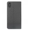 Capa tipo livro Tellur para iPhone XS Max – acabamento em carbono preto, estilo carteira folio