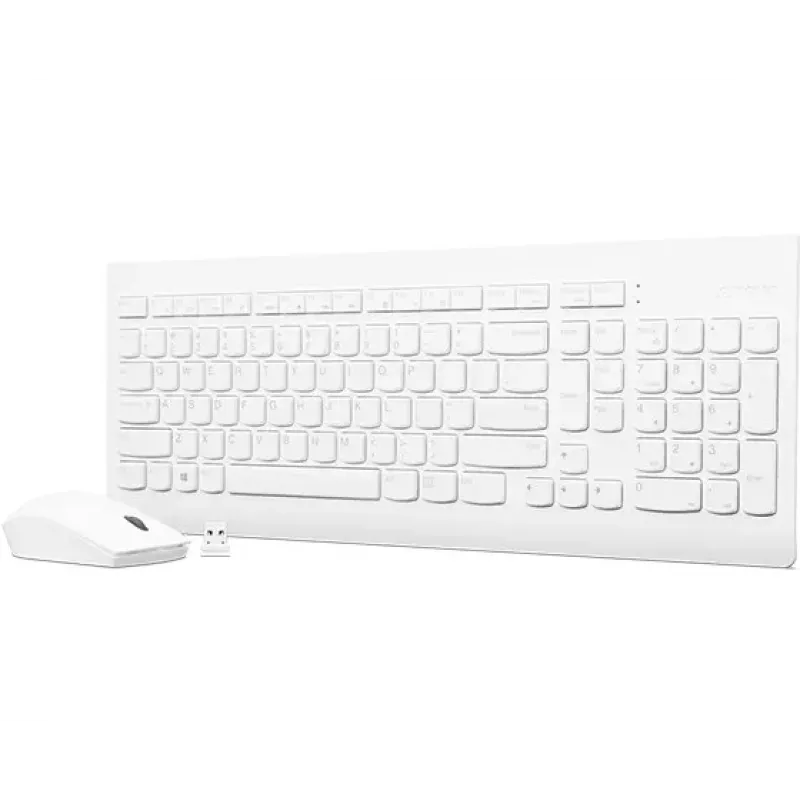 Lenovo GX30W75336 510 conjunto sem fios de teclado e rato, 2,4 GHz nano USB, branco