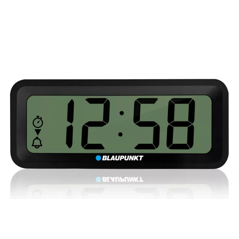 Acessório eletrónico BLAUPUNKT CL04BK — relógio compacto preto com termómetro, indicador de humidade, calendário, alarme, função soneca, pilha AAA