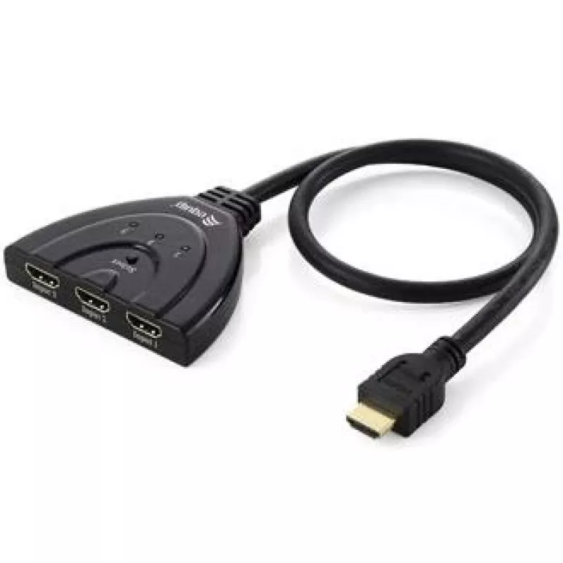 Switch HDMI Equip 3x1, 1920 x 1080 píxeis, Full HD, preto