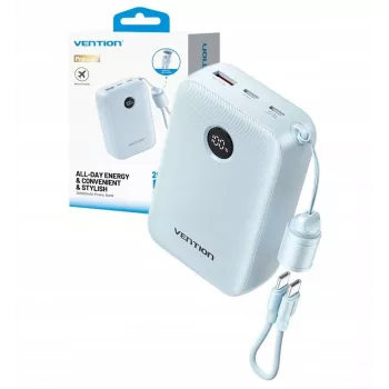 Powerbank Vention FKBL0-C 20000 mAh, 2x USB-C + 1x USB-A, Azul
