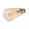 Tellur TLL331191 lâmpada inteligente WiFi de filamento E27, 6 W, 600 lm, 2000–5000K, regulável, âmbar, luz quente / branca