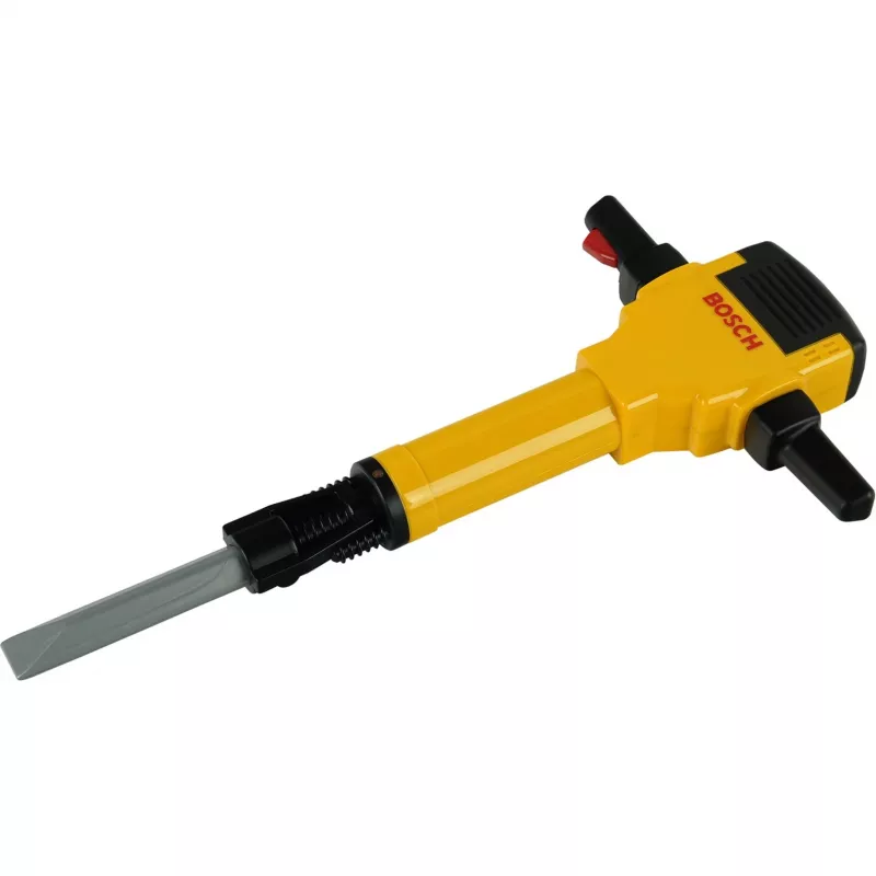 Theo Klein 8405 Martelo demolidor Bosch I a pilhas com movimento de subida e descida da broca I com som de motor e luz intermitente I dimensões: 28 cm x 7 cm