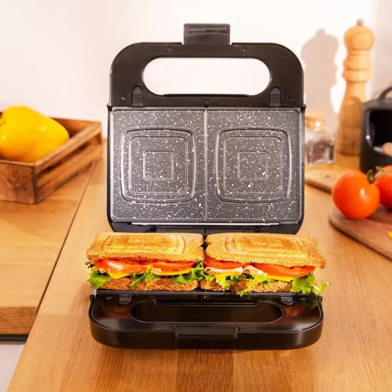 Cecotec Máquina de sandes | Rock’nToast 4in1 | 1000 W | Número de placas 4 | Preto