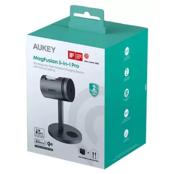 Carregador sem fios 3 em 1 com refrigeração LC-MC311A 15W Qi2 MagSafe + adaptador de rede PD 30W