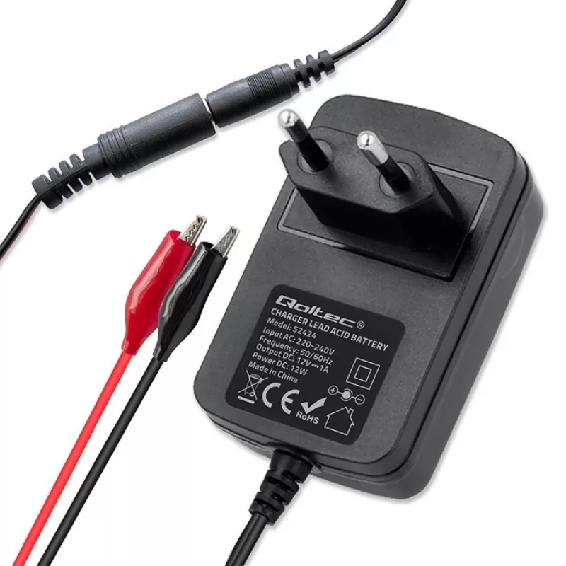 Carregador de baterias QOLTEC carregador para AGM GEL STD 12V 1,5A