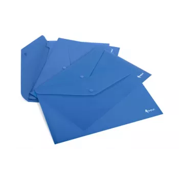 Capa A4 de plástico FORPUS FO21616 azul — capa para documentos, frente transparente, fecho de mola