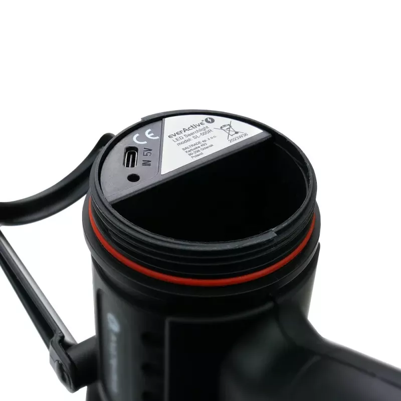 everActive SL-500R Hammer Projetor LED recarregável, 500 lm, IP67, USB-C, Preto