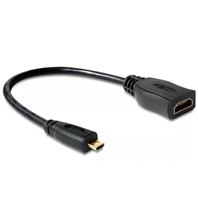 Cabo HDMI DeLOCK 65391 0,23m tipo A para tipo D Preto