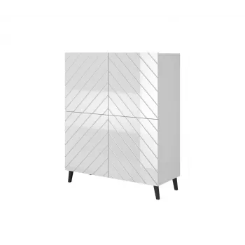 Estante Cama Meble ABETO 100,5 x 40 x 121,5 cm branco/branco brilhante, armário de parede de chão