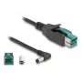 Cabo PoweredUSB DeLOCK ficha 12 V para ficha DC 5,5×2,5 mm angular 1 m
