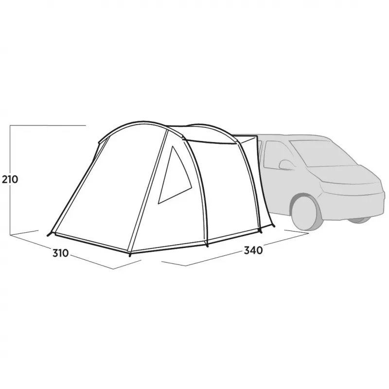Easy Camp Eidfjord avançado de túnel para autocarro, cinzento, modelo 2025