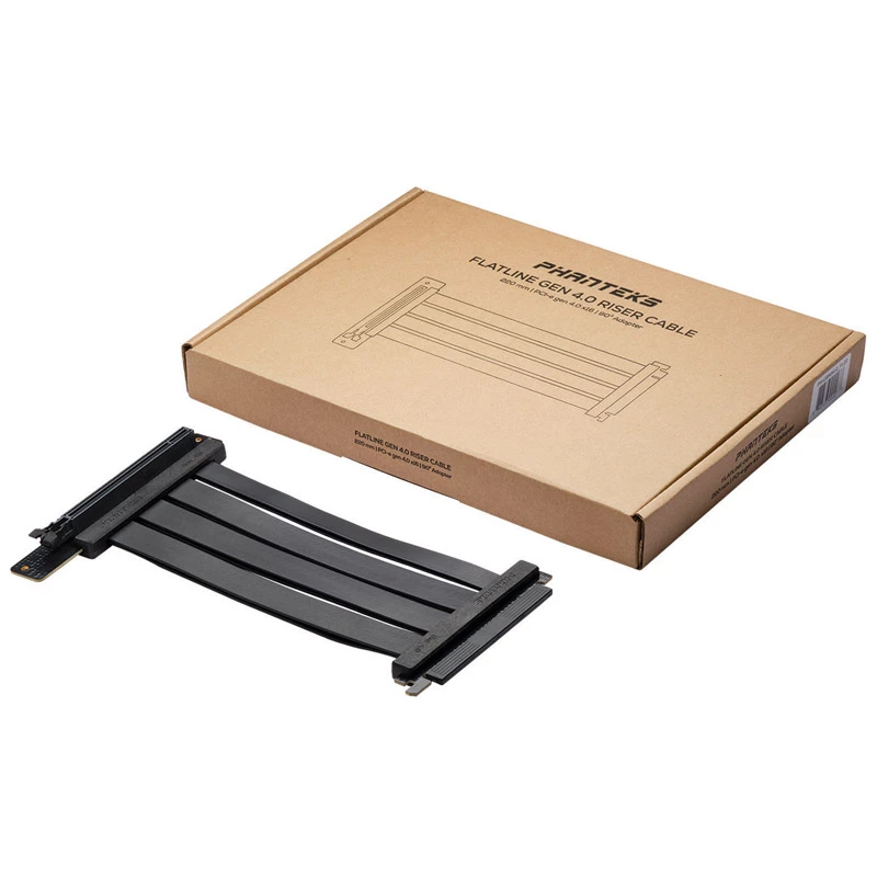 Cabo Riser PHANTEKS PCI-E 4.0 x16 Flat Line, 90 graus, 22 cm - Preto