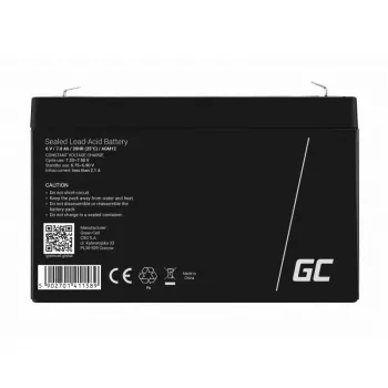 Bateria recarregável de chumbo-ácido selada Green Cell AGM12 6 V 7000 mAh preto