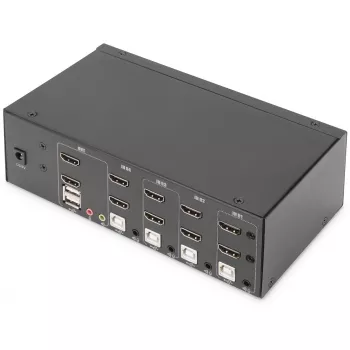 Switch KVM Digitus DS-12883 4 Portas Dual Display 4K HDMI USB