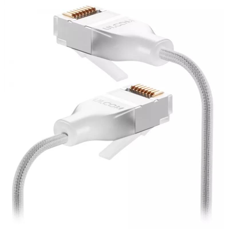 Cabo de rede Ubiquiti UACC-Cable-Patch-EL-C6A-15M-W RJ-45 Cat6a 15m transparente branco
