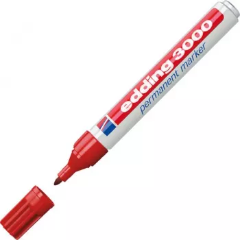 Marcador permanente Edding 3000 vermelho 10 unid.