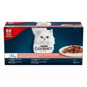 PURINA Gourmet Perle Mix - comida húmida para gatos - 60x85 g