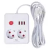 Extensão elétrica MACLEAN MCE388 W – 2 tomadas, 3×USB, 110–240V, 2500W, cabo de 3 m, branco