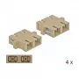Adaptador de fibra ótica DELOCK SC fêmea–fêmea bege, pack de 4 (modelo 85996)