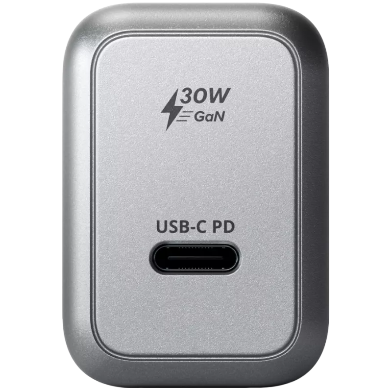 Carregador para dispositivos móveis Satechi ST-UC30WCM-EU — carregador AC universal para interior com 1× USB-C, Preto/Prateado