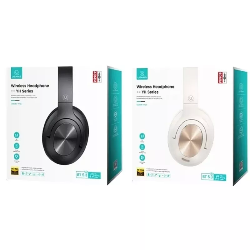 Auscultadores Usams Bluetooth 5.3 Over-Ear Us-yh Series preto/preto TDLYEJYS01