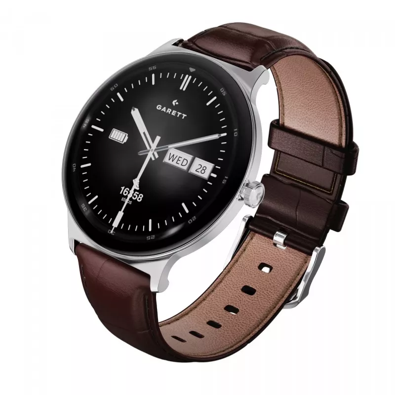 Smartwatch Garett Quantum — aço inoxidável prateado