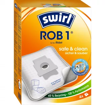 Sacos para aspirador SWIRL EcoPor ROB1 sacos de substituição compatíveis para vários aspiradores, microfiltro de papel, pack de 5